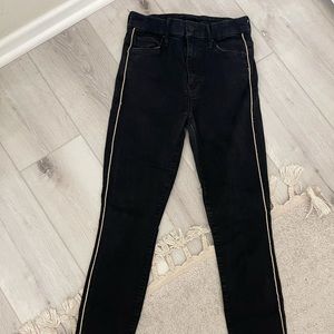 Mother Jeans Black High-Waisted Looker Not guilty One Liner Skinny Jeans 26